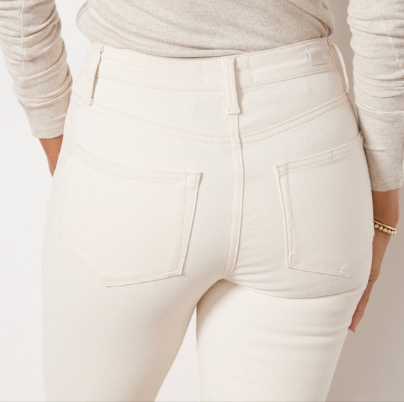 Paige Cindy Cream Zippered Pocket High Waisted Jeans Size 27 - Picture 8 of 10